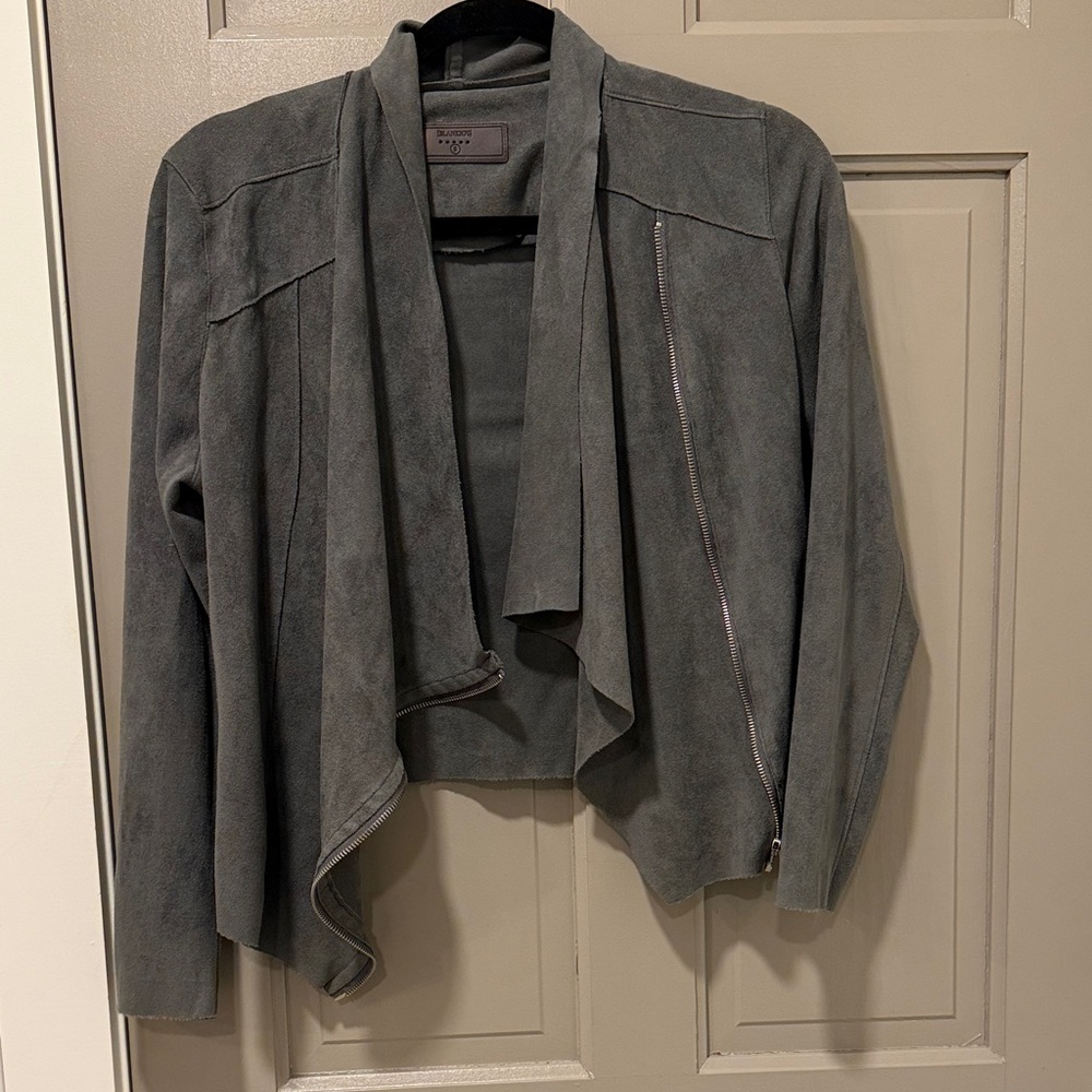 Blank NYC Charcoal Suede crop jacket